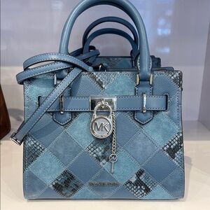 MICHAEL KORS Hamilton Sm Patchwork Satchel Crossbody Bag
Cornflower
NWT